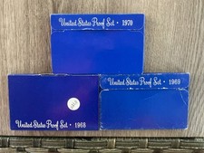1968 S 1969 S & 1970 S US PROOF SETS WITH 40% SILVER JFK 50C (3) SETS TOTAL picture