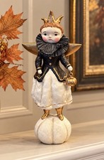 Dee Foust Harvey Princess Pumpkin Halloween Figurine Folk Art Black Gold 2023 picture