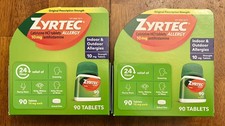 (2) ZYRTEC 24 hr 10 mg Allergy Antihistamine Tabs 90 ct (180 total) Exp 2028/09 picture