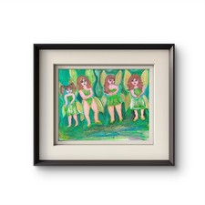 Fairies Of All Sizes Original Expressionism Acrylic Abstract Canvas 11x14 picture
