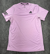 Adidas Club 3 Stripes Tennis Men T Shirt Large Lavender Aeroready Athleisure Tee picture