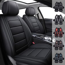 Luxury Leather Car 5 Seat Covers Front Rear Full Set Cushion Protector Universal picture