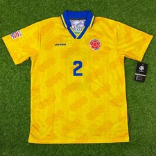 Colombia, Men's Retro Soccer Jersey, 1994, Escobar (Gold) (Talla Grande) picture