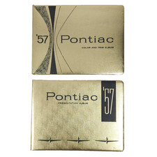 Vintage 1957 Pontiac Dealer Showroom Gold Presentation Album & Color Trim Album picture