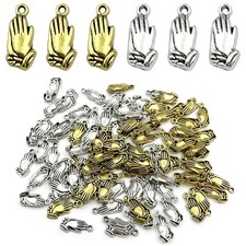 100Pcs Praying Hands Charms Vintage Prayer Pendants Religious Charms for Jewelry picture