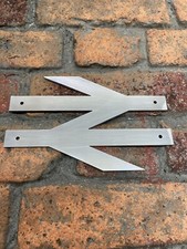 Replica British Rail Aluminium Double Arrow Railwayana Polished Locomotive Sign picture