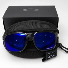 Oakley Holbrook Polarized Sunglasses Clear Smoke Frame Deep Blue Lens  UV400 NEW picture