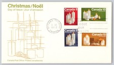 Ottawa, Canada Christmas Candle Stamp Day of Issue Post, 1972 picture