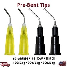 100/300/500/Pk Pre-Bent Applicator Tips 20ga Dispensing Resin Flowable Composite picture