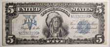 1899 $5 silver certificate indian chief FR. 280 Elliott/White Higher Grade picture