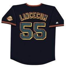 Tim Lincecum San Francisco Giants Alternate Black Jersey w/ Patch Men's (L-XL) picture