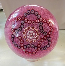 1989 France Baccarat Crystal Millefiori Floral Paperweight Handmade Vintage rare picture