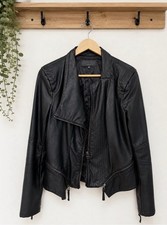BLANKNYC Women’s Black Faux Leather Biker Moto Jacket Lined Full Zip M picture