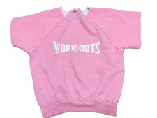 VTG 70'S SEARS SWEATSHIRT SPELLOUT WORK-OUTS NEW UNUSED EXCELLENT SZ 42 picture