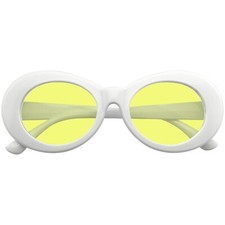 Sunglasses Round Goggle Retro Tapered Arms Clout Oval Color Tint White Shades picture