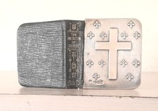 ANTIQUE MINIATURE HALLMARKED SILVER BOOK OF IMITATION OF CHRIST, RARE COVER picture