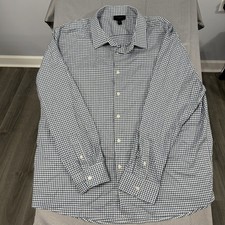 Magaschoni Man long sleeve mens dress shirt XXL blue/white checkered picture