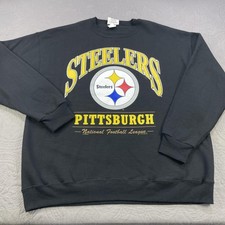Vintage Pittsburgh Steelers Sweatshirt Mens XL Black NFL Football Lee Sport 90s picture
