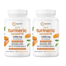 2 PACKS Pure Turmeric Curcumin Supplement 1,000mg | 95% Curcuminoids | 120Veggie picture