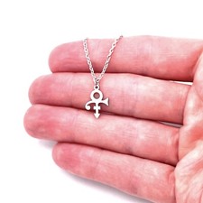 Silver Prince Inspired Necklace Heart Of Love Prince Pendant Prince Symbol picture