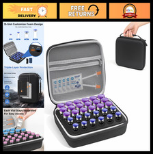 Hard Shell 30-Slot Vial Organizer for 1-10ml Vials | Adjustable Foam & Mesh Pock picture