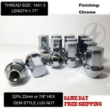 32Pc Chrome Factory Style Lug Nuts 14x1.5 For Chevy GMC Silverado 2500 3500 HD picture