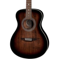 Luna Guitars Art Vintage Folk Solid Top LeftHanded Acoustic Guitar Brownburst picture