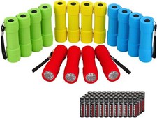 EverBrite 16 Pack Mini LED Flashlight Set 4 Colors with 48 Pcs AAA Batteries picture