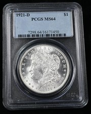 1921-D $1 Morgan Silver Dollar - PCGS MS64 picture