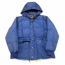 Vintage Eddie Bauer Karakoram Goose Down Puffer Jacket Mens Blue Full Zip picture