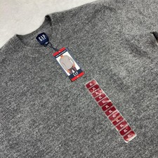 Gap Crew Neck Pullover Mens XL Gray Knit Stretch Acrylic Polyester Logo NWT Tags picture