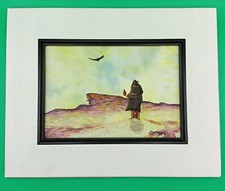 Robert Redbird Original Watercolor Painting Native American Eagle Signed picture
