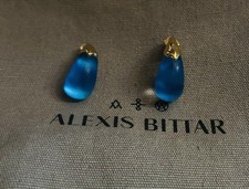 Alexis Bittar Arched Small Lucite Post Earrings Cerulean  picture