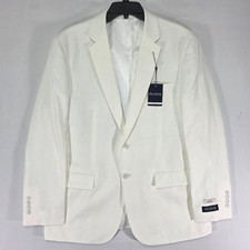 NEW - JOS A BANK Men's Suit Separate Jacket  White Linen Cotton Blend 42R SLIM picture