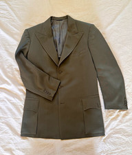 Vintage 1950’s Men's Taupe Gabardine Duster Action Back Jacket 42L picture