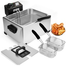 Electric Deep Fryer with 3-Baskets 5L 5.3Qt 2500W Temperature Control Commercial picture