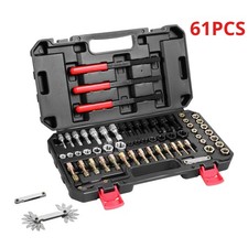 61PCS Thread Chaser Set Metric Thread Restorer Rethreading Precision Repair Tool picture
