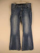 Seven7 Jeans Womens 10 Bootcut Medium Wash Flared Denim 5-Pocket Distressed Hem picture