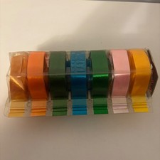 Vintage 3M Sasheen Ribbon Keeper Pack 7 Rolls Rainbow Colors 3/4in x 150ft 750-S picture