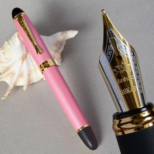 JINHAO X450 Fountain Pen 0.7mm Broad Nib Full Metal 18KGP Gold Trim 20 Colors picture