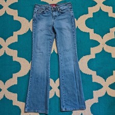 Vintage Y2K 2006 Womens SO Low Rise Bootcut 7 Tall Light Mid Wash Stretch Denim picture
