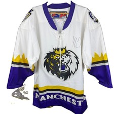 VTG MANCHESTER MONARCHS  🏒 JERSEY XL AHL SP Los Angeles Kings Signed picture