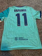 Nike FC Barcelona Soccer Jersey Raphinha #11 L Teal/Navy autentic player version picture