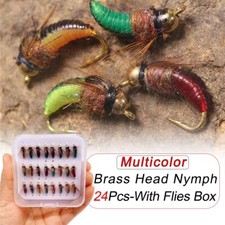 24Pcs/Box Realistic Nymph Scud Fly for Trout Artificial Insect Bait Lure picture