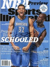 Karl-Anthony Towns Timberwolves Autographed 10-26-15 Sports Illustrated Magazine picture