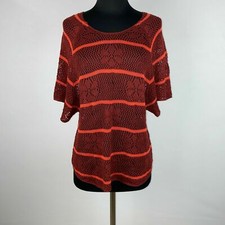 One World Live And Let Live Sweater Womens M Stripe Floral Dolman Sleeve Relaxed picture
