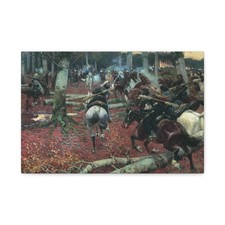 Franz Roubaud (1856-1928) Scene from Caucasian war - Canvas Wall Art picture