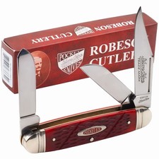 Robeson Cutlery Cattleman Folding Pocket Knife Red Jigged Bone picture
