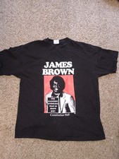 VINTAGE JAMES BROWN SOUL BROTHER #1 WORLD TOUR CONCERT PRINT ERROR T-SHIRT sz... picture