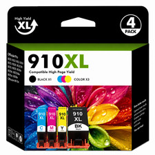4PACK 910XL Ink Combo Chip for HP OfficeJet Pro 8010 8012 8025 8028 8035 picture